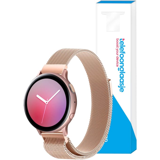 Milanees smartwatch bandje ? Ros?goud 22mm - Universeel