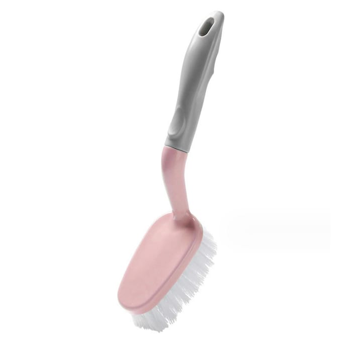 Schrobborstels voor het Schoonmaken met Witte Borstelharen Antislip Handvat Schoonmaakborstel voor Douche Badkamer gray