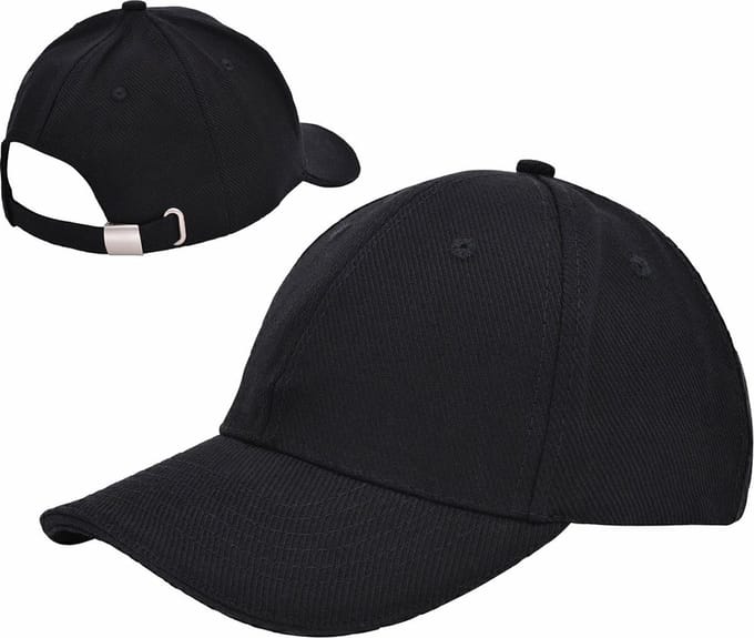 Benza Baseball Cap - Pet - canvas-katoen - 6 panelen - Metalen Gesp - Zwart