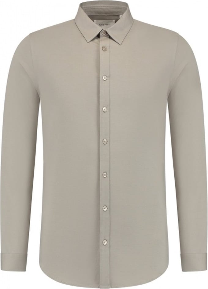 Slim fit Jersey Shirts Casual Taupe (24030213 - 53)