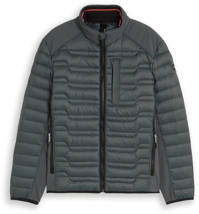 Tom Tailor - Lichtgewicht hybride gewatteerd jasje met opstaande kraag - Maat S - Darkest Olive