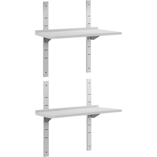 GGM Gastro Dubbele RVS wandschap ECO - 800x400mm zilver