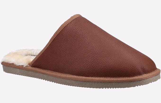 Hush Puppies Coady Suède Heren Pantoffels In Het Beige