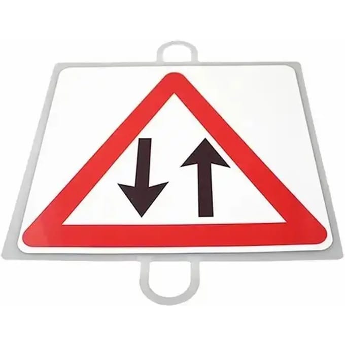 Verkeerswaarschuwingsbord nr. 6 (tweerichtingsverkeer)