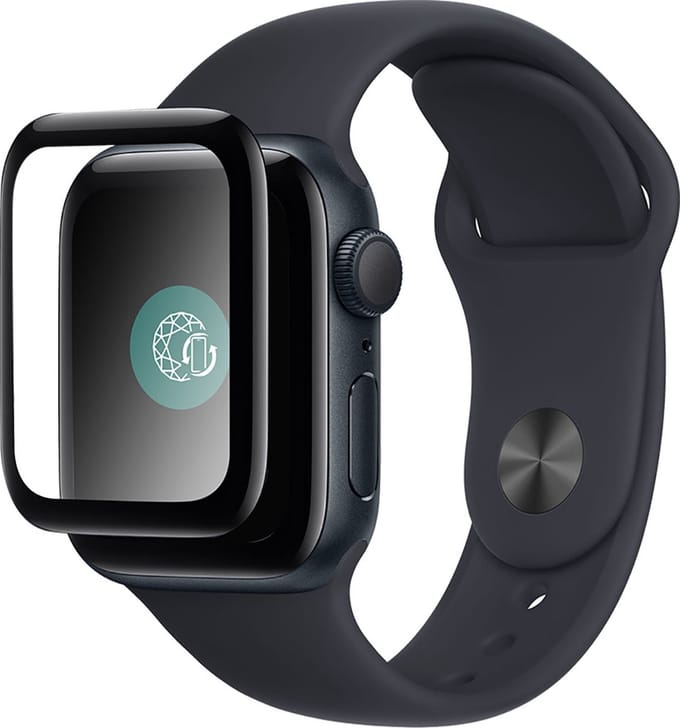 Force Case, Screenprotector geschikt voor Apple Watch 5 / 6 / SE 44mm - Tempered Glass 3D, Transparant