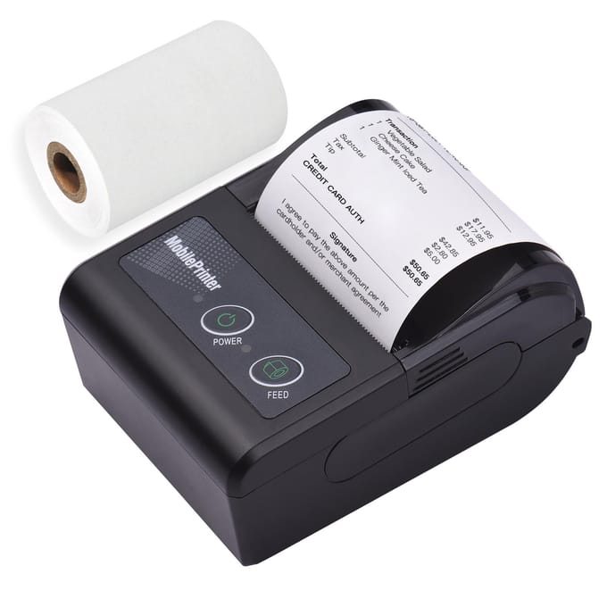 Draagbare 58mm 2 inch Draadloze BT Thermische Bonprinter Mini Mobiele POS-printer Ondersteunt ESC POS Printopdracht zwart