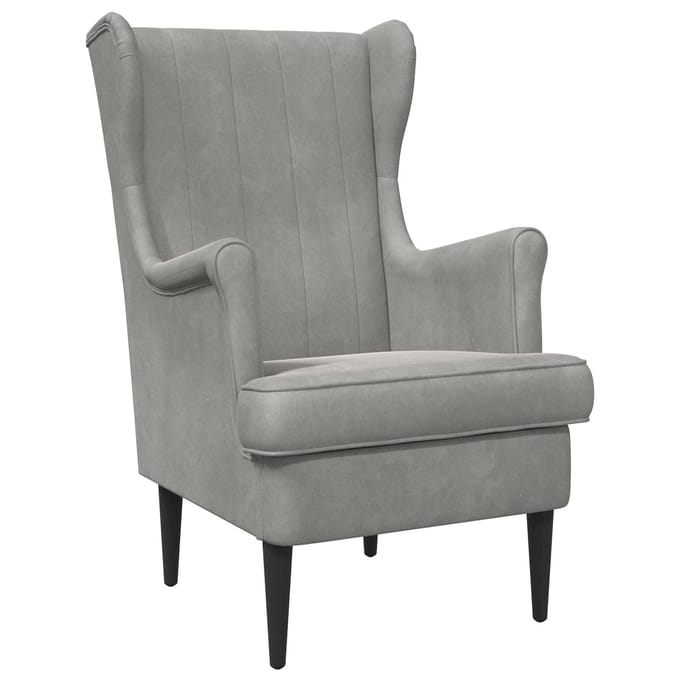 vidaXL - Fauteuil - Lichtgrijs - Fluweel