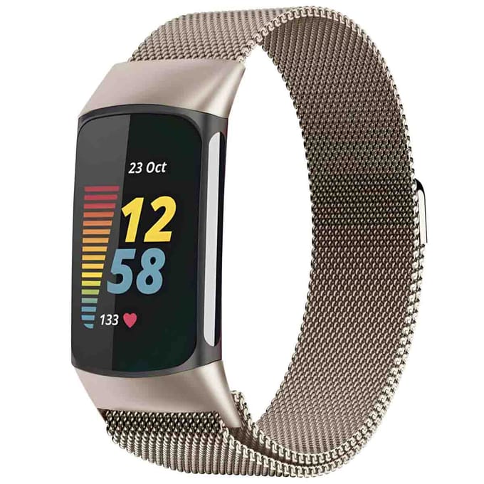 imoshion Milanees magnetisch bandje voor de Fitbit Charge 5 - Maat S - Starlight