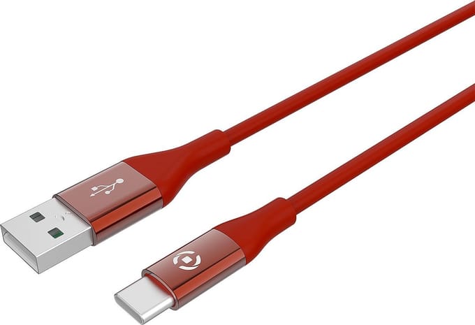 Celly Feeling Oplaadkabel 15W - USB kabel - USB-A naar USB-C kabel - 1.0m - Rood