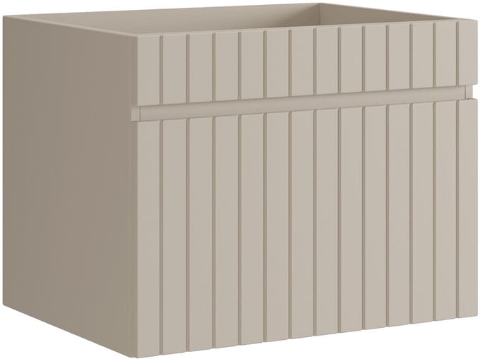 Vente-unique Zwevende gestreepte onderkast in beige - 60 cm - SATARA