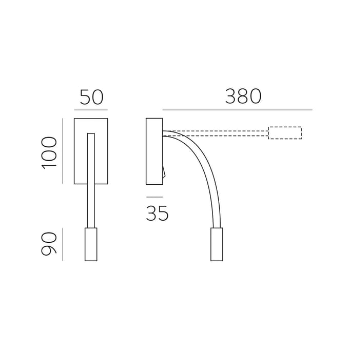 ACB ILUMINACIÓN LED leeslamp Cio, schakelaar, flexarm, 930, wit