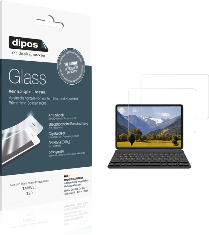 dipos – 2x Pantserfolie geschikt voor TABWEE T20 | 9H Screenprotector