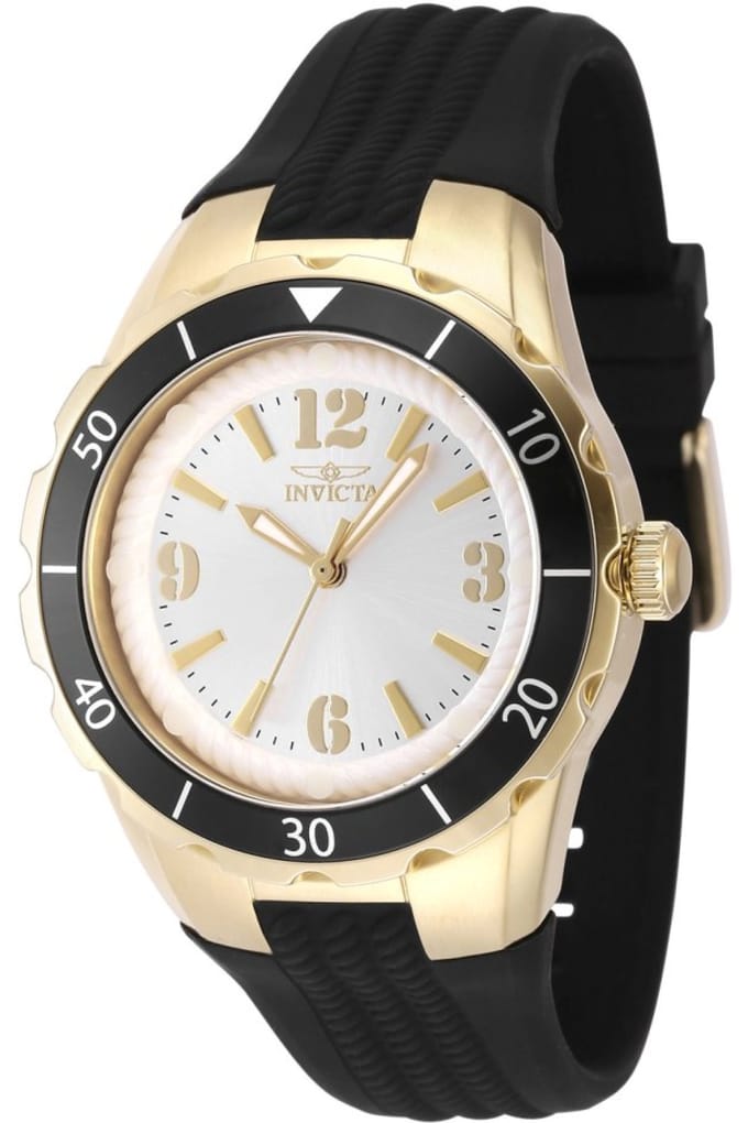 Invicta Angel 48852 Dames Horloge - Quartz Uurwerk - Roestvrij Staal met zilveren Wijzerplaat - 38mm