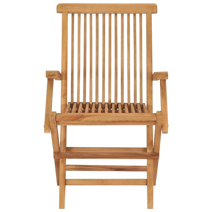 vidaXL - Opklapbare - stoelen, - 2 - stuks, - massief - teakhout
