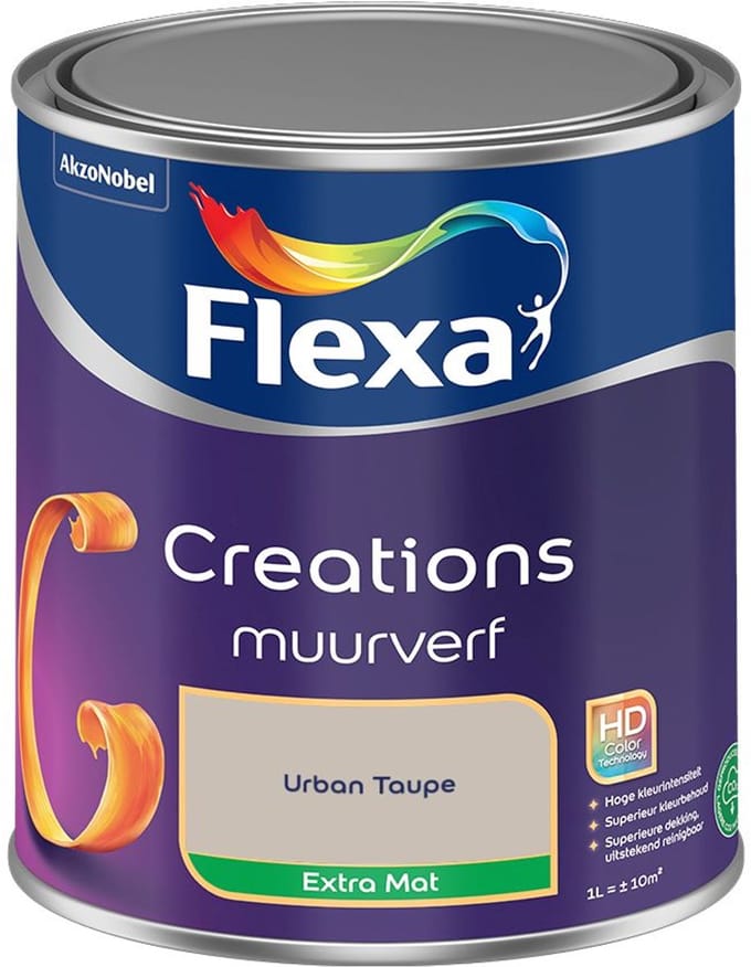 Flexa - Creations Muurverf Extra Mat - Urban Taupe - Mengverf - 1 L