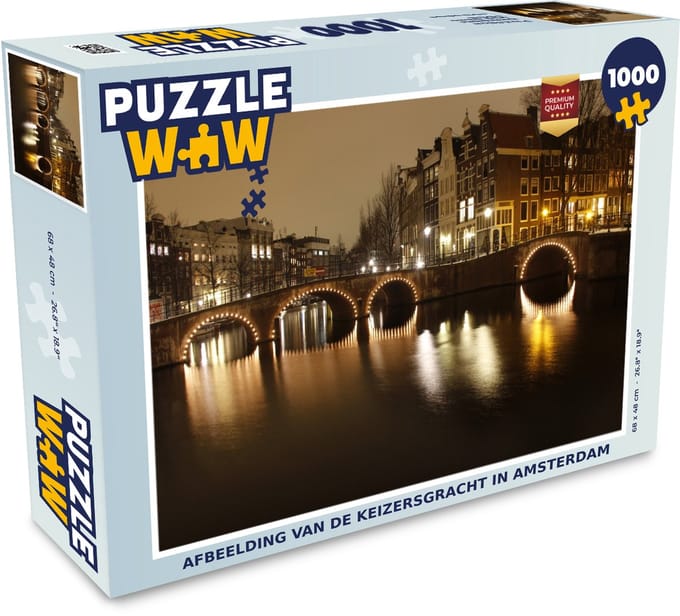 Puzzel Afbeelding van de Keizersgracht in Amsterdam - Legpuzzel - Puzzel 1000 stukjes volwassenen