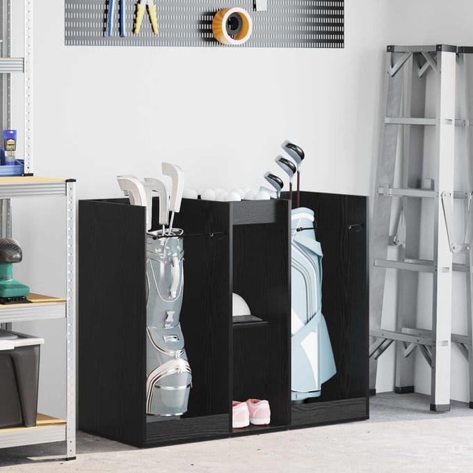 vidaXL Golfkast Effen Zwart Eiken 102 x 45 x 85,5 cm