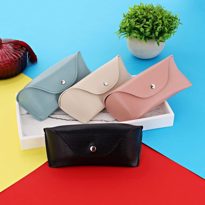 Elegante Brillenetui van Eco-leer met Knipsluiting - Bescherming & Stijl