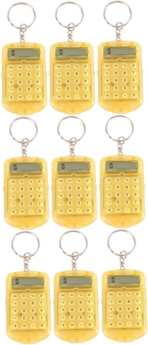Mini Rekenmachine - Sleutelhanger Calculator - Dagelijkse Berekeningen - Compact Formaat - 9 Stuks - Willekeurig