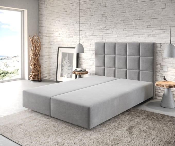 Boxspring-frame Dream-Fine microvezel grijs 140x200
