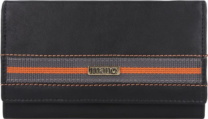 mano Don Leonardo Portemonnee RFID Leer 16 cm - Dames - Horizontaal - schwarz