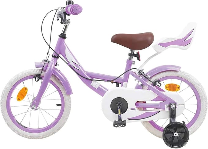 Kinderfiets - Loopfiets Fietsen - Buiten spelen - Verstelbaar zadel - 16 inch - Paars