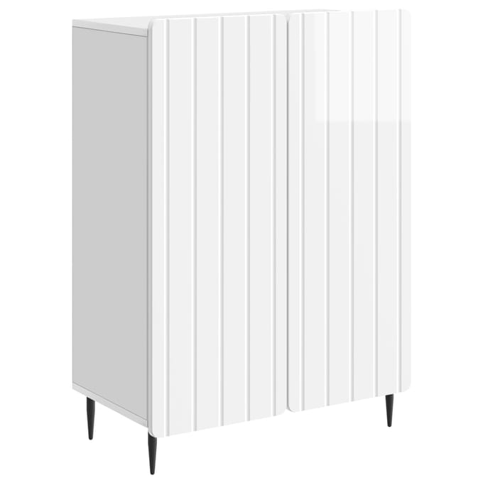 vidaXL - Dressoir - Hoogglans - Wit - 66 - x - 34,5 - x - 92 - cm - Bewerkt - hout