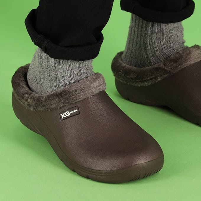 Klompen Heren - Tuinklompen Heren - Gevoerd - Bruin - Maat 41 - Clogs - Tuinschoenen