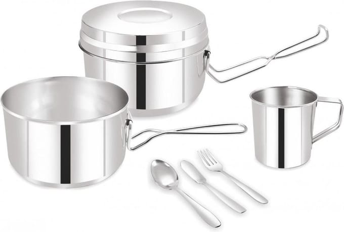 Kinghoff 1374 - Camping set 7 delig - RVS - ideaal voor bergwandelen