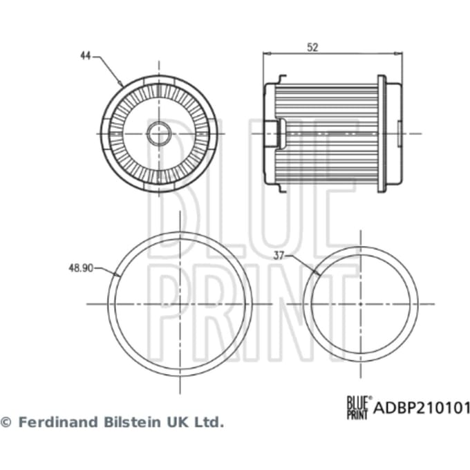 Oliefilter, versnellingsbak BLUE PRINT ADBP210101