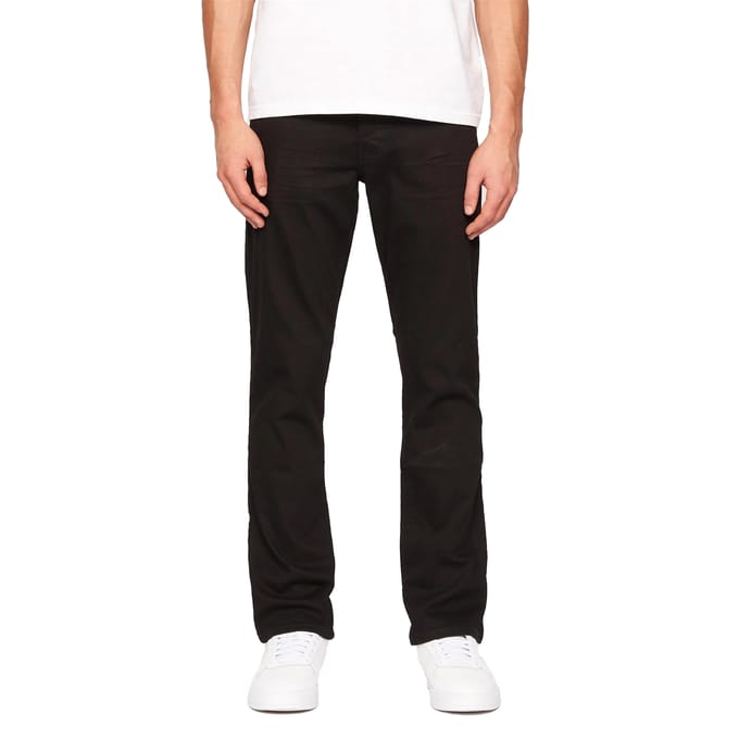 Crosshatch Heren Denim Jeans met print (Massief zwart)