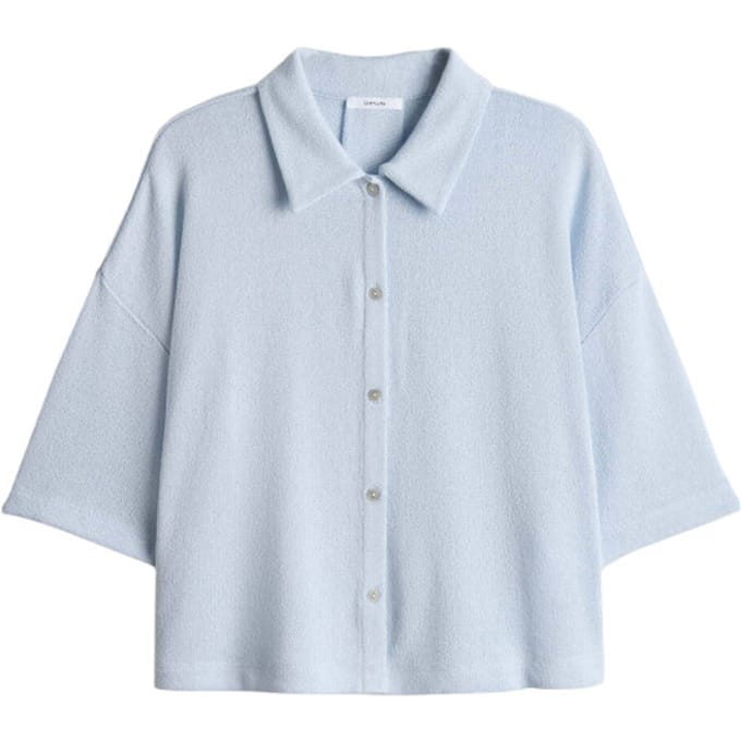 Gebreid shirt van viscosemix met polokraag model 'Sitrica'