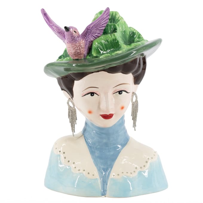 HomeBound by KY | Aardewerk vaas dame hoed | bloemenvaas