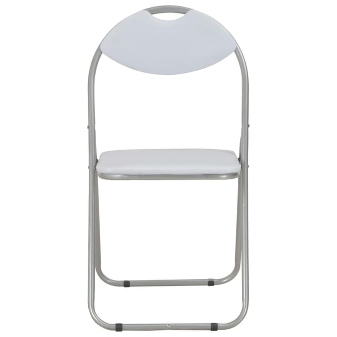 vidaXL - Opklapbare - stoelen, - 2 - stuks, - wit - kunstleer