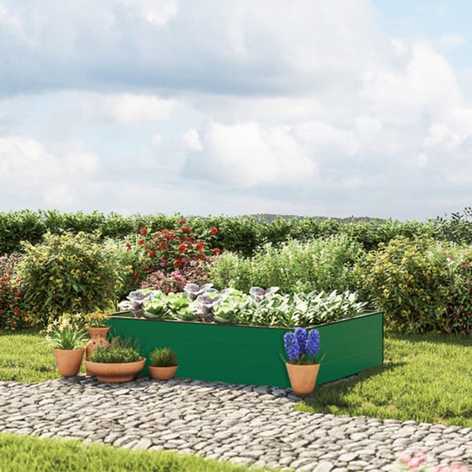150 x 119 x 39 cm Moestuinbak Halfsize, Groen