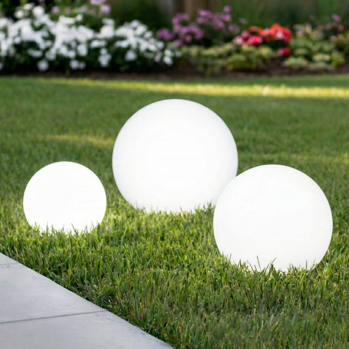 Lindby - solar tuinverlichting - 3lichts - Kunststof - H: 51 cm - wit - Inclusief lichtbronnen