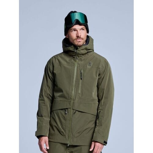 Poederbaas Ski-jas Heren - Freeride 3L Hardshell - Olive Green - Maat S