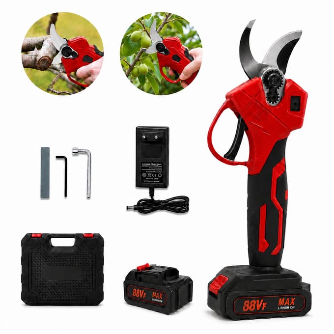 Accu snoeischaar 21V – Elektrische tuinschaar – 0-30 mm – Met 2 accu’s en digitale display