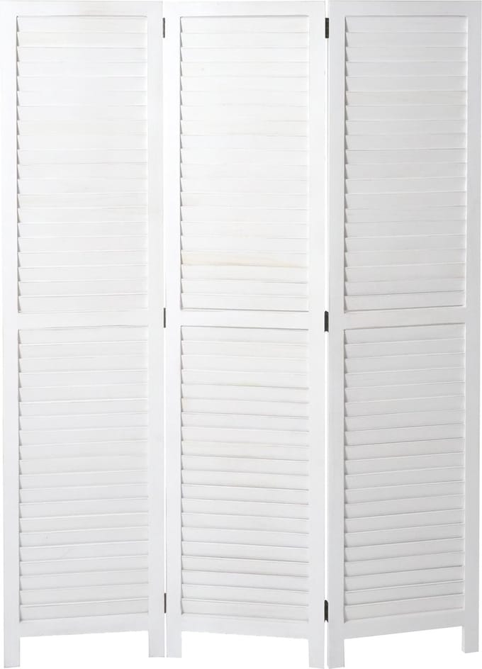 Kamerscherm MCW-C30, kamerscherm, shabby-look vintage, 170x120cm ~ wit