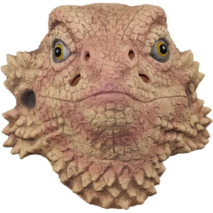 Angstaanjagend Hagedis Latex Masker One size fits all adults beige