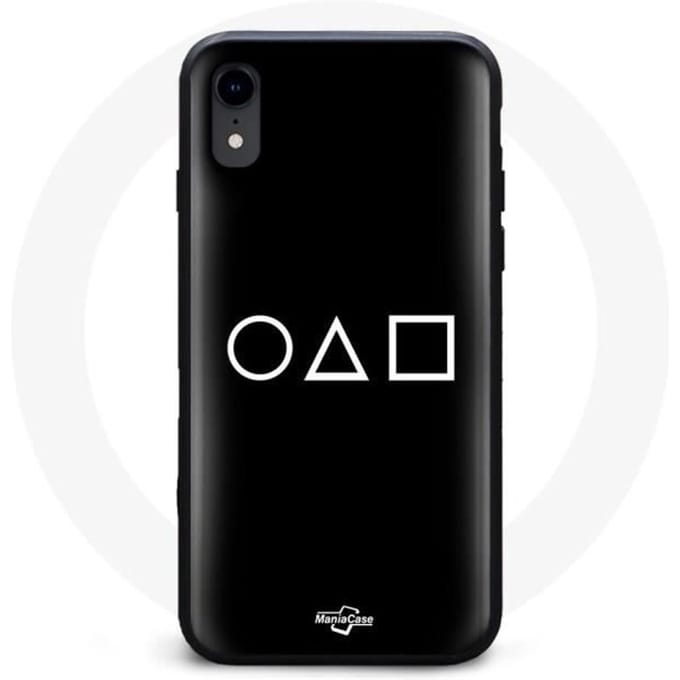 Coque Iphone X - MANIACASE - Logo Squid Game - Noir - Rigide - Design Inspiré noir