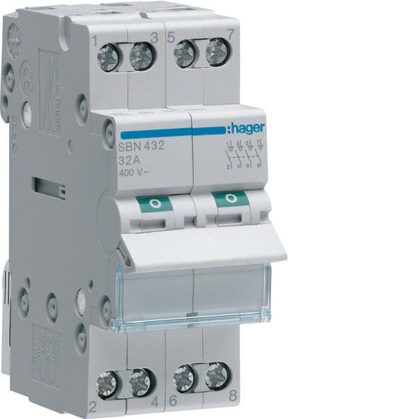 Hager modulaire schakelaar 4P 32A 400V - SBN432
