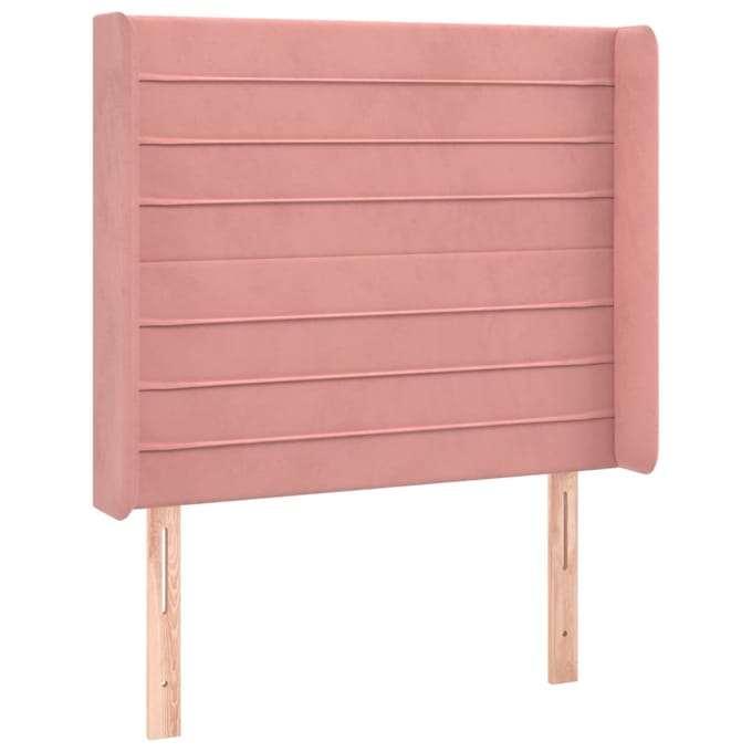 vidaXL - Hoofdbord - LED - 103x16x118/128 - cm - fluweel - roze