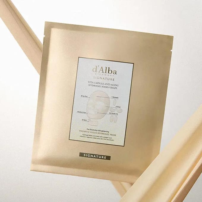 d'Alba - Signature Vita Capsule Anti-Aging Collagen Hydrogel Mask 8 Shape Set 44g x 4 sheets