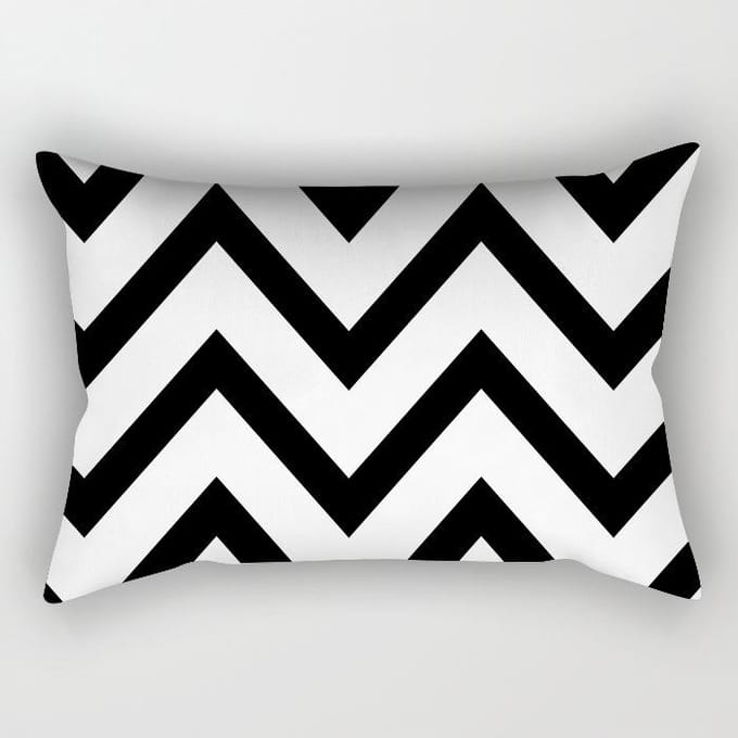 Housse de coussin longue géométrique noir et blanc simple moderne Housse de coussin de canapé 30X50 without pillow core