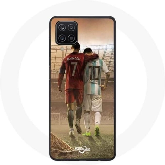 Coque - maniacase - Galaxy A12 - Noir - Souple - Cristiano Ronaldo Messi GOAT noir