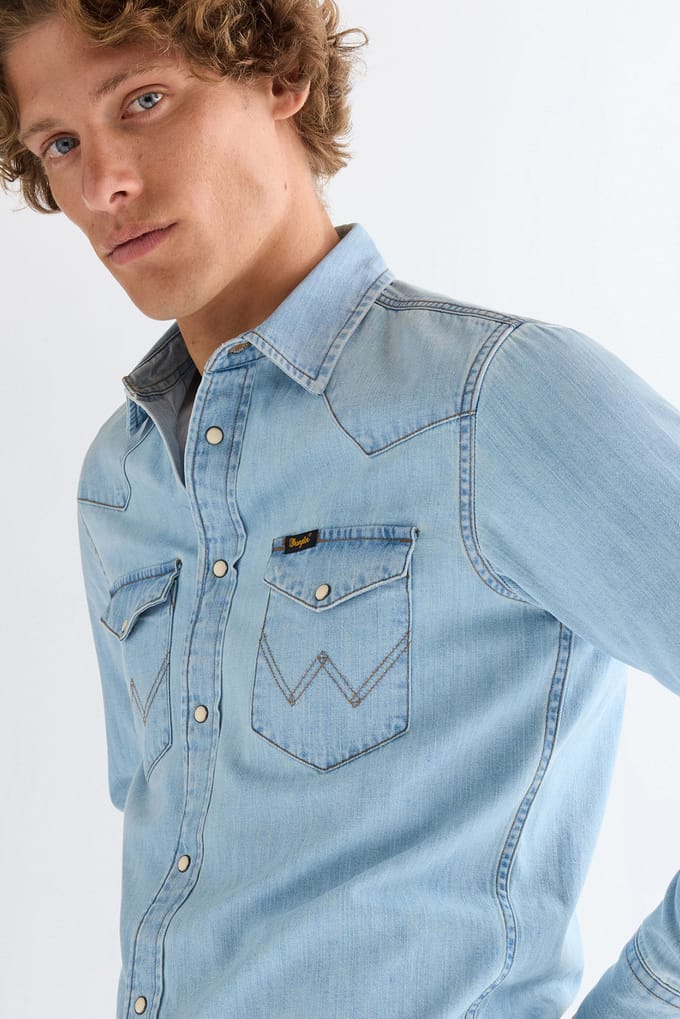 Wrangler Western Overhemd Met Lange Mouwen Blauw L Man