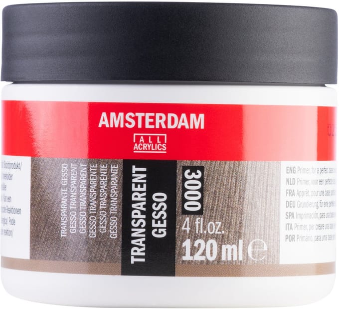 Gesso amsterdam mini 3000 120ml transparant | 4 stuks