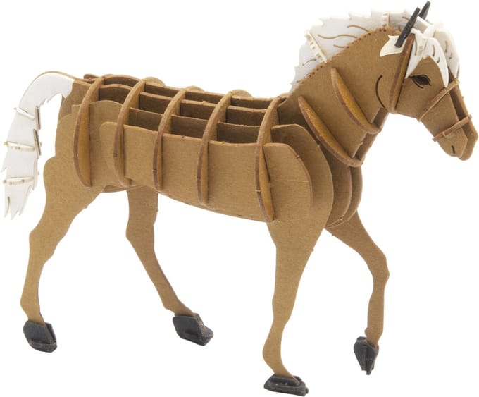 FRIDOLIN 3D papier model - Haflinger Paard.