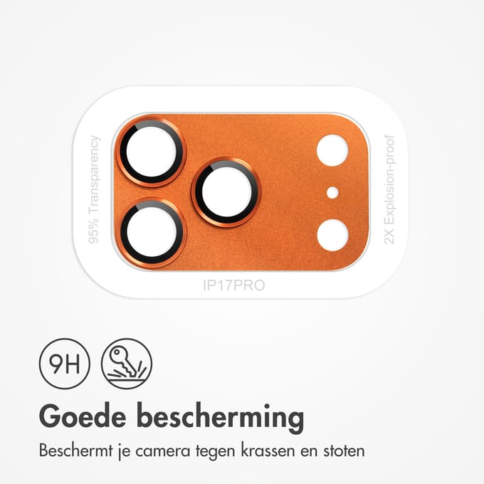 imoshion Camera Lens Protector - Geschikt geschikt voor Apple iPhone 17 Pro - 2 Pack - Cosmic Orange